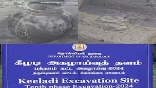 Keezhadi Excavation: கீழடி அகழாய்வில் தானியக் கொள்கலன்கள், ஓடுகளால் நெய்யப்பட்ட வீட்டின் மேற்கூரை கண்டுபிடிப்பு