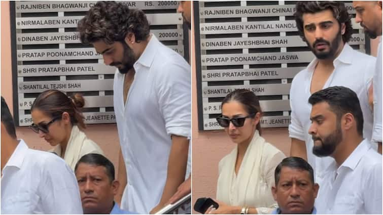 Arjun Kapoor Grieving Malaika Arora At Her Father Anil Mehta Last Rites Video Viral Arjun Kapoor Stands By Grieving Malaika Arora At Her Father’s Last Rites, Video Goes Viral