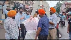 अमेरिका में राहुल गांधी के बयान के खिलाफ कानपुर में प्रदर्शन, सिख नेताओं ने फूंका पुतला
