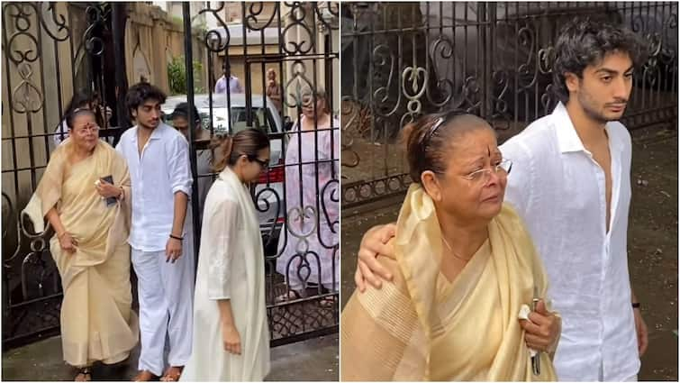 Malaika Arora Arhaan Khan Comfort Joyce At Anil Mehta Last Rites Video Malaika Arora And Son Arhaan Khan Comfort Joyce At Anil Mehta's Last Rites, Watch