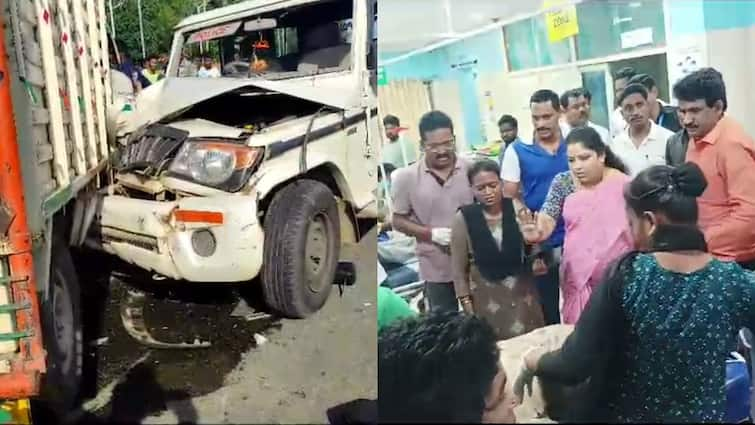 ap minister gummadi sandhya rani escort vehicle has an accident in vijayanagaram Gummadi Sandhya Rani: మంత్రి సంధ్యారాణి ఎస్కార్ట్ వాహనానికి ప్రమాదం - భద్రతా సిబ్బంది సహా ముగ్గురికి గాయాలు