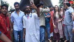 पत्नी कैटरीना के बिना लालबागचा राजा के दर्शन करने पहुंचे विक्की कौशल, ईशा देओल ने भी लिया बप्पा का आशीर्वाद