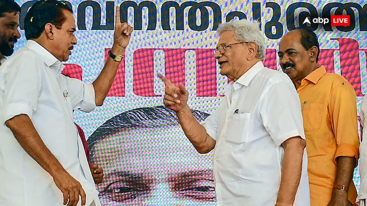 Sitaram Yechury at an LDF rally ahead of the 2024 Lok Sabha polls. Photo: PTI