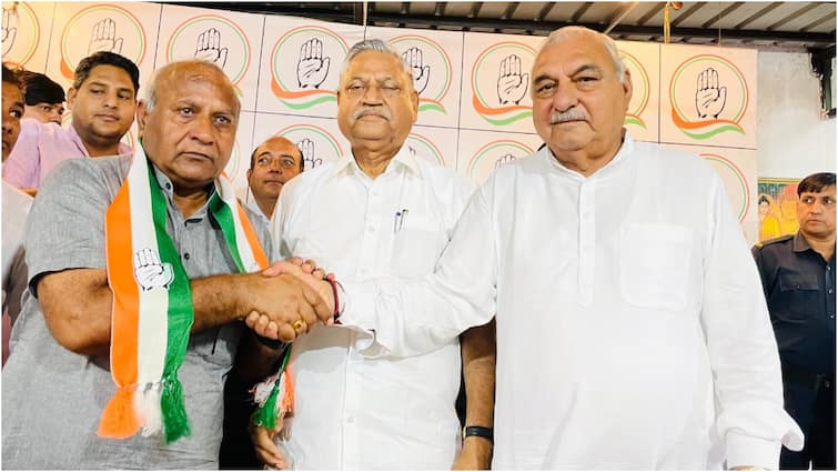 bjp obc morcha president karan dev kamboj joins congress haryana elections 2024 BJP के बागी कर्ण देव कंबोज कांग्रेस में शामिल, हाथ मिलाकर हुड्डा ने दिया दिया बड़ा संकेत