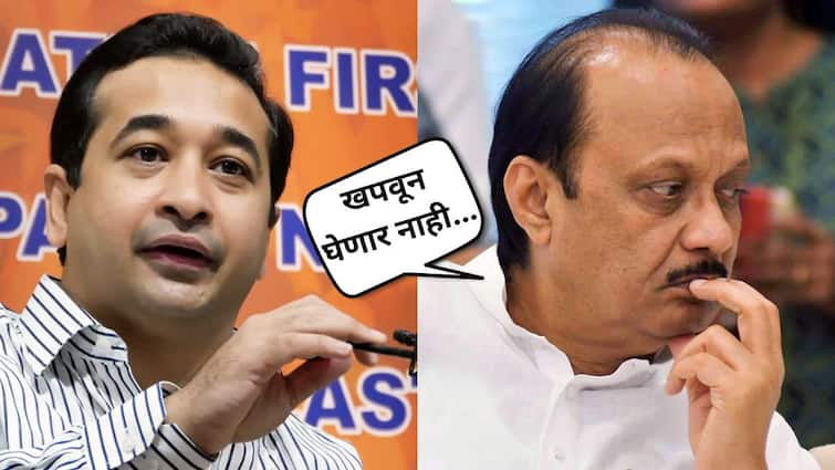 Nitesh Rane Controversial Statement on Muslim Community Statements against Muslims will not be tolerated Ajit Pawar direct warning Mahayuti Maharashtra Politics Marathi News नितेश राणे म्हणाले, फक्त हिंदूंशीच व्यवहार करा; मुस्लिमांबद्दलची वक्तव्यं खपवून घेणार नाही, अजितदादांचा थेट इशारा