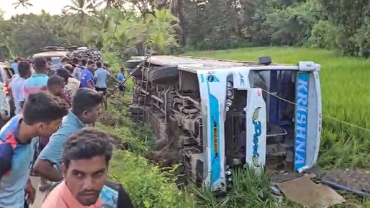 तुळस येथे झालेल्या या अपघातात 55 ते 66 प्रवासी या बसमधून प्रवास करत होते. समोरील वाहनाला जागा देत असल्याने बसचा वेग कमी होता. त्यामुळे, बस जागेवरच पलटी झाल्याने सुदैवाने मोठी दुर्घटना टळली.