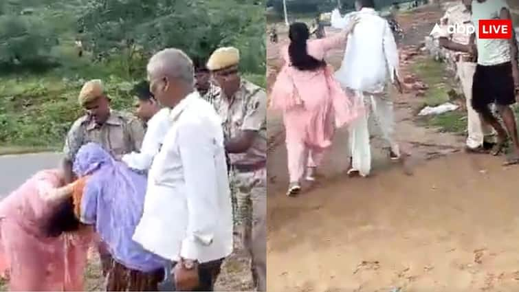 woman fights with female sdm in rajasthan video goes viral on social media एसडीएम ने मारा बुजुर्ग को धक्का, तो गांव की महिला ने बाल पकड़ के दौड़ाया, वीडियो हुआ वायरल