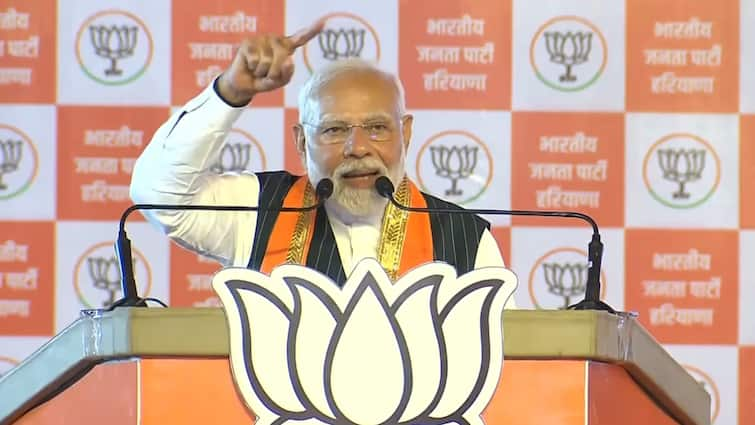 PM Modi rally in Kurukshetra Haryana has decided to hit BJP hat trick Haryana assembly election 2024 'कांग्रेस से बड़ी बेईमान और धोखेबाज पार्टी कोई दूसरी नहीं', हरियाणा के कुरुक्षेत्र में बोले पीएम मोदी