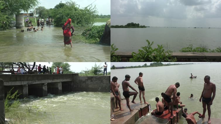 Rajasthan Flood News Flood in Bharatpur Due to Heavy Rain Alert in 20 Villages ANN भरतपुर में भारी बारिश से नदी नाले उफान पर, बयाना के 20 गांव में अलर्ट जारी, प्रशासन ने की ये अपील