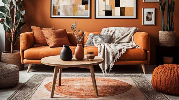 1. Warm Colours For Energy And Warmth: Colours like red, orange, and yellow are known for their energy and motivation. They create warmth, happiness, and well-being, and are perfect for intimate spaces like living rooms and dining rooms. (Image Source: Pinterest/colterchristensen6630)