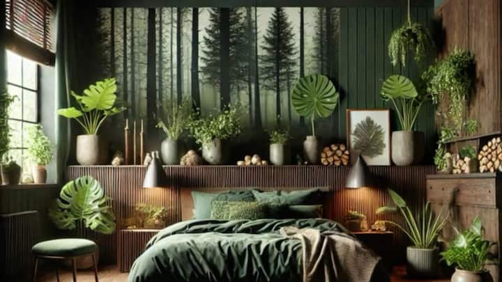 6. Earth tones for comfort and stability: Nature-inspired colors like brown, green, and tan promote happiness and stability. They are often used in spaces that require relaxation and connection with nature, such as living rooms and offices. (Image source: Pinterest/juliaredlinger)