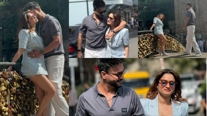 Ankita Lokhande Vacation Pics:अंकिता लोखंडे ने हाल ही में अपने सोशल मीडिया पर कुछ तस्वीरें शेयर की हैं. जिसमें वो अपने पति विक्की संग रोमांटिक होती नजर आई हैं.