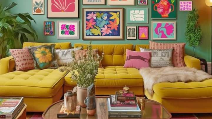 4. Bright colors for fun and creativity: Bright colors like hot pink, turquoise, and lime green can bring energy and creativity to a space. They are often used in children's rooms, art studios, and creative spaces to spark imagination and joy. (Image source: Pinterest/etsy)