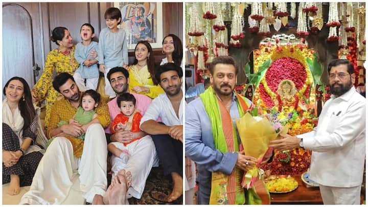 Karisma Kapoor shared pictures of the Kapoor family's Ganesh Chaturthi celebrations featuring her sister Kareena along with cousins Ranbir and daughter Raha Kapoor.