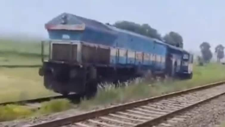 locomotive derailed in Gaya district Bihar Wazirganj station Raghunathpur village Bihar: Train Engine Derails And Lands In Field, No Injuries Reported