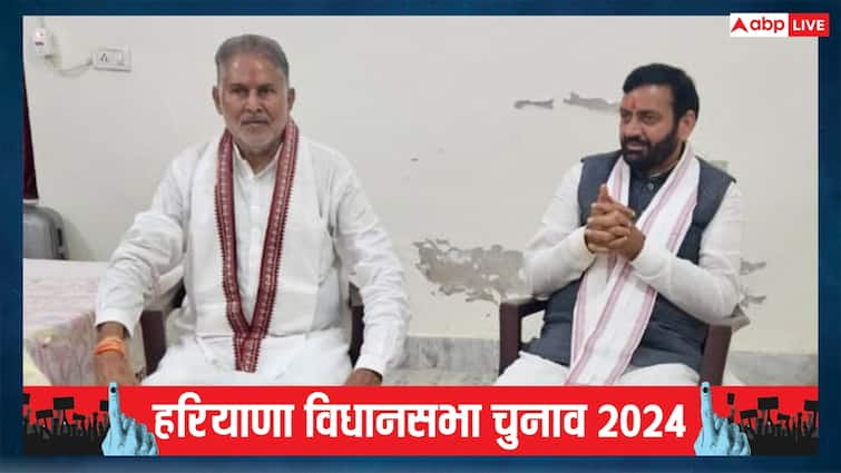 Nayab Singh Saini Haryana CM Meets Rambilas Sharma Angry over Ticket Cancellation Haryana Assembly Elections 2024 टिकट कटने से नाराज रामबिलास शर्मा से मिले CM नायब सिंह सैनी, कहा- 'आप जैसे नेताओं की...'