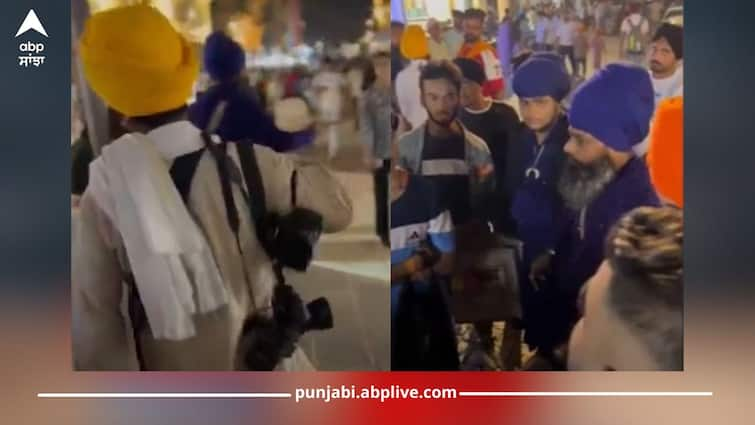 Near golden temple, argument between Nihang and photographers, Nihang took the all  cameras, know whole matter Amritsar News: ਸ੍ਰੀ ਹਰਿਮੰਦਰ ਸਾਹਿਬ ਨੇੜੇ ਨਿਹੰਗਾਂ ਨੇ ਫੋਟੋਗ੍ਰਾਫਰਾਂ ਦੀ ਲਗਾਈ ਕਲਾਸ, ਖੋਏ ਕੈਮਰੇ, ਜਾਣੋ ਪੂਰਾ ਮਾਮਲਾ