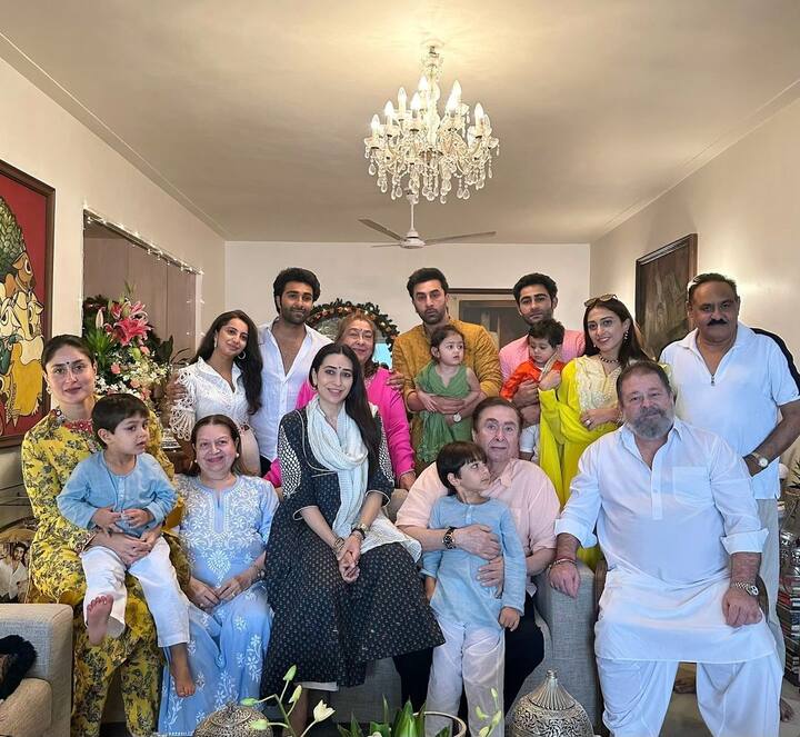 The Kapoor family gathered to celebrate Ganesh Chaturthi this year, keeping up with their traditions. Randhir Kapoor, Ranbir Kapoor along with his daughter Raha, Kareena Kapoor with her sons Taimur and Jeh, all came together to seek blessings from Ganpati Bappa.