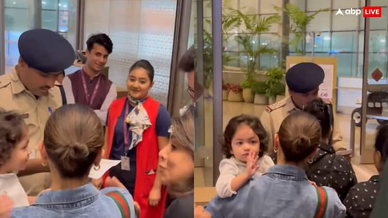 Ranbir Kapoor-Alia Bhatt spotted at airport with daughter Raha adorable interaction with dadi Neetu Kapoor viral वेकेशन पर रवाना हुए आलिया-Ranbir Kapoor, एयरपोर्ट पर दादी नीतू को देख खुशी से ताली बजाती दिखीं राहा