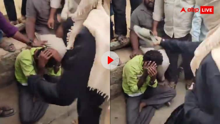 Woman beats man with slippers in Chitradurga Karnataka video goes viral बदसलूकी करने की तुरंत मिल गई सजा, महिला ने चप्पल मार-मारकर आरोपी का मुंह कर दिया लाल