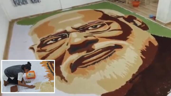 तमिलनाडु के चेन्नई में 13 साल की प्रेसली सकीना ने पीएम नरेंद्र मोदी के जन्मदिन के मद्देनजर उनकी खास तस्वीर बनाई है. स्कूली छात्रा ने अनाज और लेंटिल्स की मदद से लगातार 12 घंटे की कलाकारी के बाद पीएम मोदी का पोट्रेट तैयार किया.