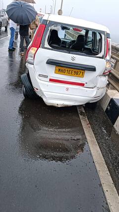 वांद्रे-वरळी सी लिंकवर शर्यतीच्या नादात भीषण अपघात; आलिशान गाड्या एकमेकांना धडकल्या, Photo's