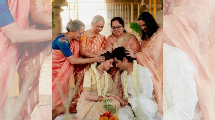 দীর্ঘদিনের প্রেমের গুঞ্জন। অবশেষে আংটি বদল করে সিলমোহর! এরপর সাত পাকে বাঁধা পড়লেন সিদ্ধার্থ ও অদিতি রাও হায়দরি। সোশ্যাল মিডিয়ায় পোস্ট করলেন একগুচ্ছ ছবি।