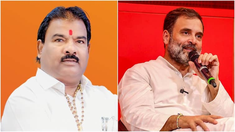 Shiv Sena MLA Sanjay Gaikwad Offers Rs 11 Lakh Reward For Chopping Off Rahul Gandhi Tongue BJP Congress Respond Maharashtra News Shiv Sena MLA Offers Rs 11 Lakh ‘Reward’ For ‘Chopping Off Rahul Gandhi’s Tongue’, BJP Responds