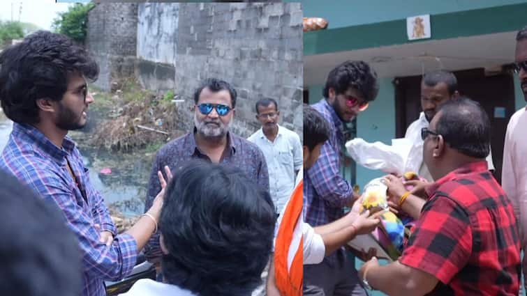 Actor Prabhakar and his son chandra hass helped to khammam flood victims Chandra Haas: పెద్ద మనసు చాటుకున్న నటుడు ప్రభాకర్, యంగ్ హీరో చంద్రహాస్-  వరద బాధితులకు నిత్యావసర సరకులు 