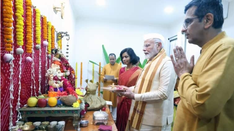 PM Modi Reacts To Row Over His Visit To CJI's Home For Ganesh Puja, Slams Congress PM Modi Reacts To Row Over His Visit To CJI's Home For Ganesh Puja, Slams Congress