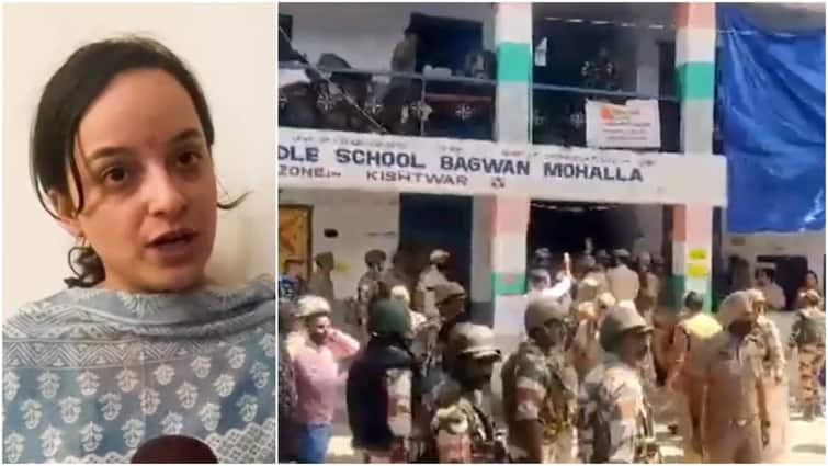 jammu-kashmir-kishtwar-polling-halted-bjp-candidate-threatened-from-PDP-NC-Workers-Video Polling Stops In Jammu & Kashmir's Kishtwar, BJP's Shagun Parihar Claims Threat From PDP & NC Workers