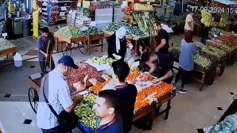 Hezbollah Pager Explosion Caught On Camera Pager Explosion At Grocery Store In Lebanon On Cam: Moment Hezbollah Member's Pager Exploded At Grocery Store In Lebanon