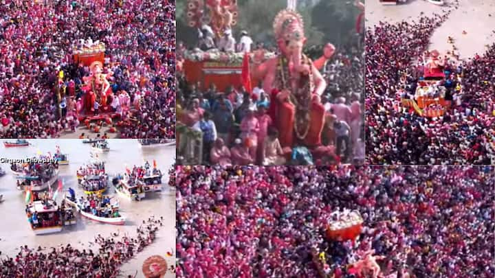 Ganesh Visarjan 2024 in Mumbai:  लालबागचा राजाचा तराफा ओढणाऱ्या बोटींचा अंदाज चुकल्याने तराफा उलटा फिरला. आता हा तराफा पुन्हा सरळ केला जात आहे. थोड्याचवेळात लालबागचा राजाचे विसर्जन केले जात आहे.