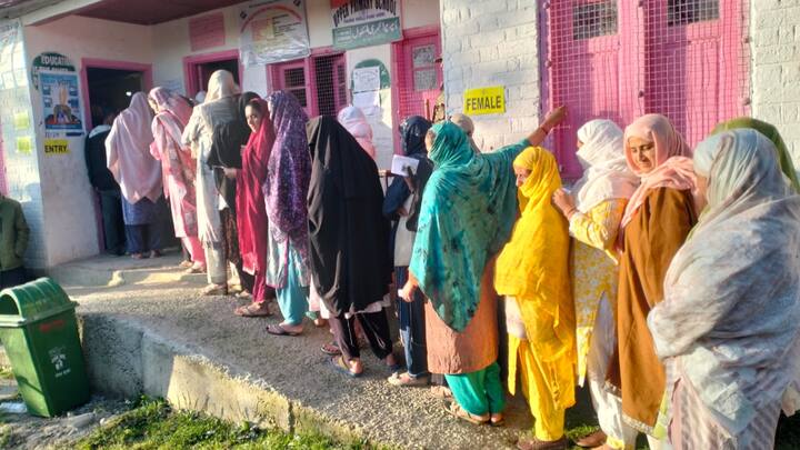 In the morning hours, the majority of the voters were men. Women are expected to come out later in the day to cast their vote for the first phase of the assembly election. (Photo: @ECISVEEP)