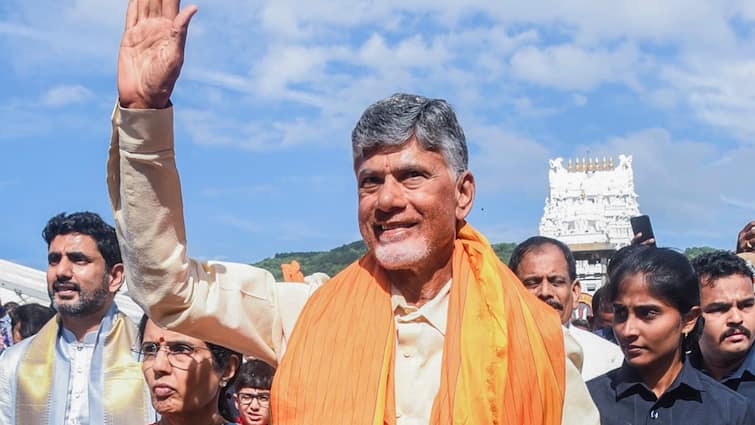 Tirupati News Andhra Pradesh CM Chandrababu Naidu Claims Animal Fat Used In Tirumala Venkateswara Swamy Temple Laddu Prasadam By Jagan Mohan Reddy Govt Andhra CM Chandrababu Accuses Jagan Govt of ‘Desecrating’ Tirumala Temple: ‘Animal Fat Used In Laddu Prasadam’