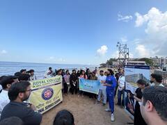 Cleanliness campaign at Juhu Beach : महाविद्यालयीन विद्यार्थ्यांचा स्तुत्य उपक्रम, उत्कर्ष शिंदेसह मुंबईच्या समुद्रकिनाऱ्यांची स्वच्छता मोहीम