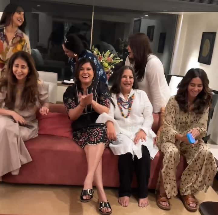 Richa Chadha, who recently embraced motherhood, was also spotted at the celebration alongside filmmaker Farah Khan. (Image: Instagram/@diamirzaofficial)