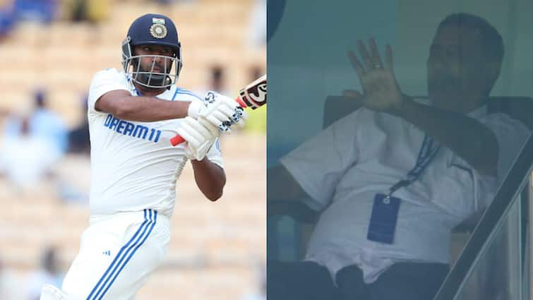 Ravichandran Ashwins Father Enjoying India vs Bangladesh Chennai Test match at Chepauk stadium half century Ashwin Half Century: भारत-बांग्लादेश टेस्ट मैच देखने पहुंचे अश्विन के पापा, अर्धशतक देख सीना हुआ चौड़ा