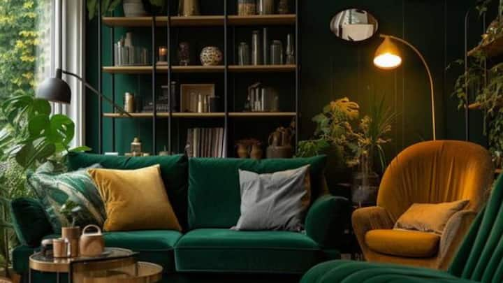 3. Green – Harmonious Balance – Green can be used to your advantage as it is associated with nature and balance; therefore, people can easily associate green with growth, renewal, and tranquility. It is especially suitable for use in living rooms or home offices to encourage relaxation and concentration. (Image source: Pinterest/ArtFacade)