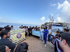 Cleanliness campaign at Juhu Beach : महाविद्यालयीन विद्यार्थ्यांचा स्तुत्य उपक्रम, उत्कर्ष शिंदेसह मुंबईच्या समुद्रकिनाऱ्यांची स्वच्छता मोहीम