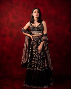 Rashmika Mandanna Redefines Fashion In Vintage-Inspired Black Boho Lehenga, PICS