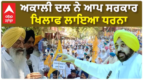 ਅਕਾਲੀ ਦਲ ਨੇ ਆਪ ਸਰਕਾਰ ਖਿਲਾਫ ਲਾਇਆ ਧਰਨਾ