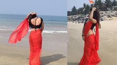 Deepthi Sunaina : బీచ్​ దగ్గర రెడ్ శారీలో దీప్తీ సునయన ఫోజులు చూశారా? అప్పట్లో అలా ఉండేదట