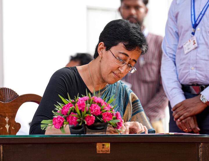 Atishi, the third woman to hold the position in Delhi after Sheila Dikshit of Congress and Sushma Swaraj of the BJP, is set for a brief term as the capital's assembly elections are slated for February. (PTI Photo)