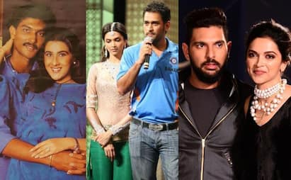 6 Indian Cricketers whose Affair with bollywood Actress Ravi Shastri Amrita Singh Yuvraj Singh Deepika Padukone MS Dhoni