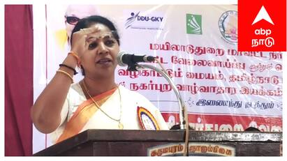 Mayiladuthurai job fair mp sutha Emotional speech -tnn காமராஜர் கொடுத்த கல்வி, மதிய உணவு! மயிலாடுதுறை எம்பி.சுதா பகிர்ந்த நெகிழ்ச்சி
