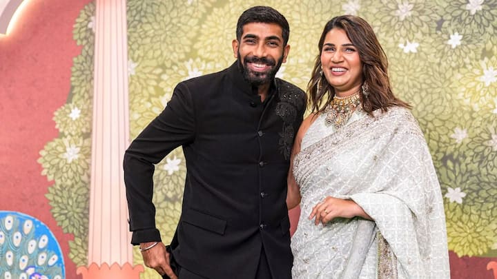 Sanjana Ganesan: Sanjana Ganesas is the wife of Indian ace pacer Jasprit Bumrah. With 1.6 million followers on Instagram and 154.7k followers on X, Ganesan is a sports presenter and is often seen interviewing players and sports personalities. (Image Credits: PTI)