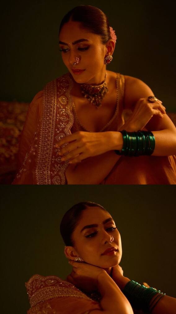 பச்சை வளையல்கள்.. ஜொலிக்கும் மிருணாள் தாகூர்.. வைரல் போட்டோஸ்