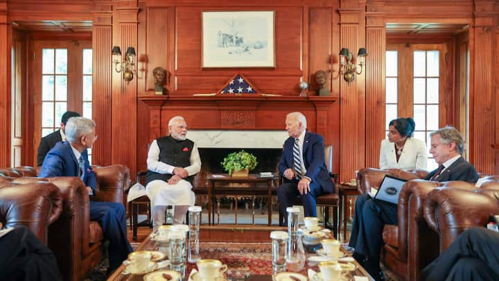 PM Modi held an 'extremely fruitful' meeting with US President Biden, during which the two leaders discussed ways to further enhance bilateral cooperation in areas of mutual interest, and exchanged views on global and regional issues including the Indo-Pacific region and beyond. (Photo: PIB)