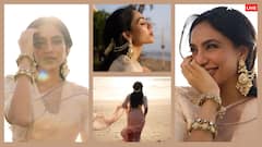 माथे पर बिंदी, कानों में झुमके और साड़ी... शोभिता धुलिपाला ने समुद्र किनारे कराया फोटोशूट, देखें तस्वीरें